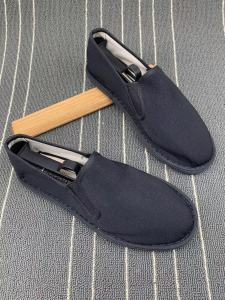 Beijing Style Canvas Shoes Mens Full Black Breathable Flat Heel Corduroy Casual Slip-On Low Help Sneakers Comfortable Spring Summer