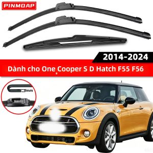 PINMOAP Cần Gạt Nước Ô Tô Mọi Thời Tiết Dành Cho Mini One Cooper S D Hatch F55 F56 2014-2024 Dải Cao Su Im Lặng Phụ Kiện Gạt Nước Kính Chắn Gió Phía Trước
