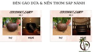 NẾN THƠM SÁP NÀNH TỰ NHIÊN KỀM ĐÈN GÁO DỪA PHONG CÁCH VỪA THƠM PHÒNG VỪA ĐẸP