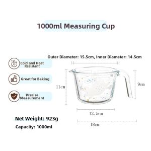 SHUEHO | Kitchen Glass Measuring Cup Heat Resistant Large Capacity Baking