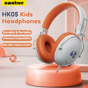 AWATRUE HK05 Kids Headphones for School Stereo Sound Wired On-Ear Headsets for Kids Boys Girls Gifts 74/85dB Safe Volume Limit