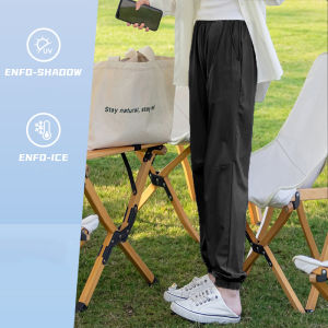 Cameljeans Womens Straight Casual Pants Summer New Ice Silk Sunscreen Loose Leg Running Sports Pants Women