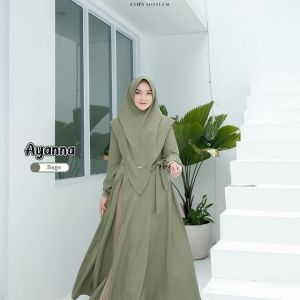 Ayyana Sari Gamis syari terbaru 2024 Mewah Gamis plus hijab ukuran m l xl xxl terlaris maxi dress