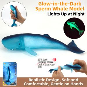 Glow in the Dark Pressure Relief Squeezable Realistic Whale Toy