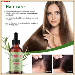 จัดส่งที่รวดเร็ว แท้จากUSA% MIELLE Rosemary Mint Scalp & Hair Strengthening Oil Growth Serum 2oz 59ml น้ำมันบำรุงผมเข้มข้น