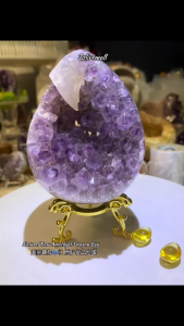 美丽螺旋 把财富都转进来你家 🌀状 原矿紫水晶龙蛋 🐉💜 Spiral Raw Amethyst Dragon Egg 🐉💜