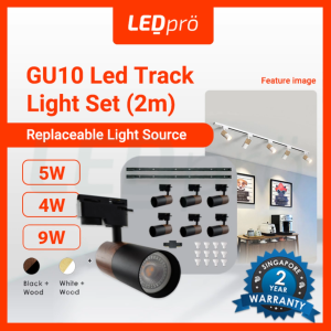 LED PRO LED LIGHT LED Wooden Track Light 6pcs Track Light With 2m Track (2pcs 1M) Complete Set