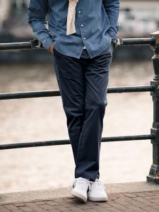 SIMWOOD Cơ Bản Chân Thẳng Nam Quần Ống Rộng Thoải Mái Màu Nguyên Chất Co Giãn Trẻ Trung Phổ Biến Cotton Vải Bông 97% Spandex 3% Quần Dài