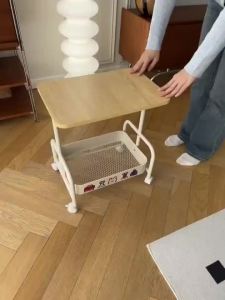 โต๊ะกาแฟ โต๊ะชา ชั้นวางของรถเข็น 2 ชั้น มีล้อ รถเข็นเก็บของ โต๊ะข้างโซฟา ทำด้วยไม้โต๊ะข้างเตียงชั้นเก็บของในบ้านโต๊ะเล็ก