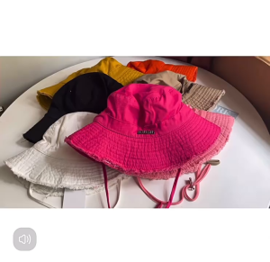 Korean Version Of Fashionable Letter Fisherman Hat With Drawstring Outdoor Sun Protection Hat