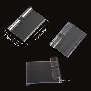 30 PCS Clear Plastic Label Holders Merchandise Sign Display Holder Retail Price Label Holder for Supermarket Shop