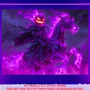 VIKAMA Halloween Headless Horseman Tapestry Theme Party Decor Dark Style Living Room Gaming Room Wall Room Decor