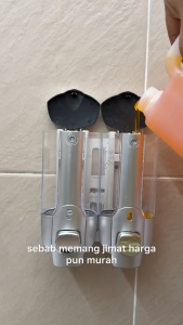 BestGila Malaysia Single Double Head Liquid Soap Dispenser Wall-mounted Bathroom Liquid Container 350ml Bathroom Soap Shampoo Box Sanitizer Dispenser Lotion Liquid Pump 21