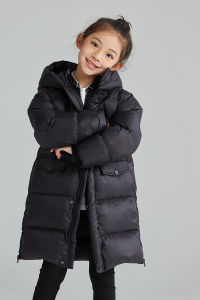 95 White Duck down Goose Childrens down Jacket Boy Girls Mid-Length Thickened Youth Baby Fashionable Jacket Winter