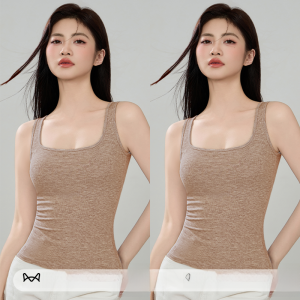 Miiow | Gray Vest Strap Womens Outerwear Inner Match Wide Shoulder Auxiliary Breast No Wear Bra Underwear Square Collar Sleeveless Beautiful Back