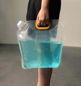 ถุงใส่น้ำ ถุงน้ำ ถุงเก็บน้ำพกพา แค้มป์ปิ้ง ขนาด 5L ถุงบรรจุของเหลว ฝาเกลียวมีหูหิ้ว ตั้งได้ ถุงใส่ของเหลว ถุงตั้งได้