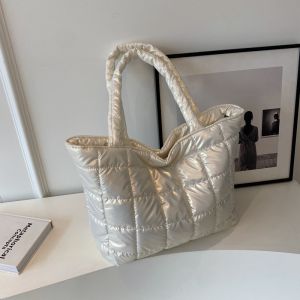 Fall and Winter Quilted Big Bag Womens 2023 New Arrival K-style down Cotton-Padded Coat Bag Fancy Satchel Shoulder Tote Bag