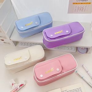 Hộp Đựng Bút 1 Màu Đơn Giản Da PU Sức Chứa Lớn_YUMY