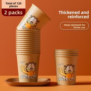 Disposable Paper Cups Thickened Hardened Heat Resistant Tea Cups for Guests High Temperature Resistant Cute Hot Drink Cups