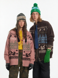JNXS | Áo Sweater Fair Isle Đôi Phong Cách Hoa Kỳ