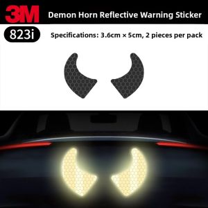 3M Reflective Cartoon Stickers Black Eyes Devil Horns Car Daytime Invisible Nighttime Reflective Modification Decorative Decals
