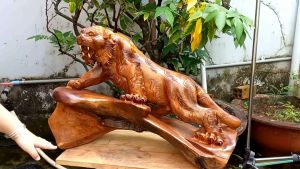 Tượng Hổ Cọp Gỗ Hương - Quà Tặng Tân Gia Khai Trương - Tượng Phong Thủy - Tượng Gỗ Đẹp - Trang Trí Nhà Cửa Decor