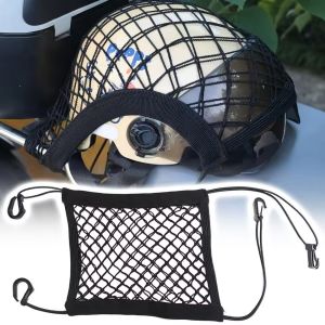 Motorcycle Cargo Net High Elastic Bungee Cord 4 Hooks Helmet Luggage Bag Holder for ATV Bike Car Interior Mesh Storage Organizer