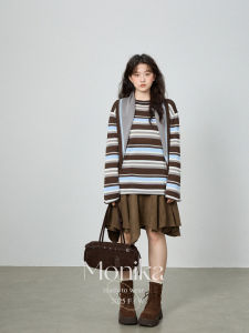 MONIKADM | Áo Knit Sọc Dễ Dàng Plus Size