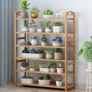 XPERO Bamboo Shoe Rack，Wooden Shoe Rack Cabinet Shoe Organizer Shoe Storage Rack 4/5/6 Layer Shoes Rack Bamboo Stackable Shoes Organizer Storage Stand Book Plants Rack