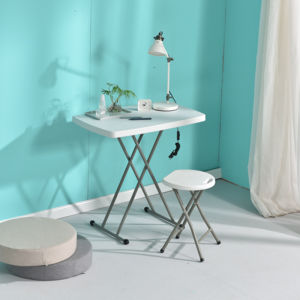 Foldable Plastic Study Desk Height Adjustable Student Homework Table Portable Bedside Tutoring Desk Modern Minimalist Design