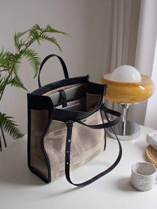 Large Capacity Commuter Canvas Tote Bag Womens 2025 New Style Checks British Style Single Shoulder Computer Bag Handbag