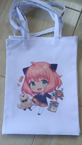Totebag SPY X Family Anya Forger Wibu Anime Jepang Lucu String Bag Kanvas Wanita Tas Serut Aesthetic