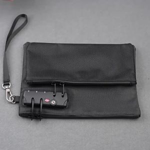 Secure Money Bag with Lock 7 x 10 Inches Men Womens Locking Pouch for Cash Wallet Medicine Phone Double Layer Lock Case