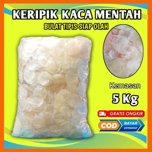 5KG PAKET HEMAT KRIPCA MENTAH Siap Olah / keripik kaca bahan mentah bulat super tipis  termurah