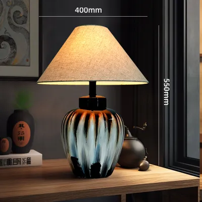 New Style Ceramic Jar Table Lamp Wabi Sabi Designers Homestay Hotel Living Room Bedroom Bedside Light Japanese Style Decorative Lamp