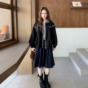 Slimming Effect Black American College Style Loose Womens Jacket 2025 Autumn New Fashion Embroidered Baseball Vest Small Size