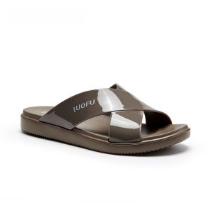 Luofu Summer Outdoor Slippers Womens Home Indoor Anti-Slip Bathroom Shower Fashionable Flat Sandals PVC Uppers EVA Midsoles