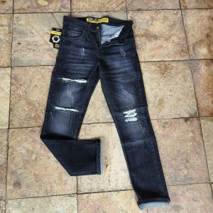 celana jeans panjang pria model sobek catur lapis tidak tembus kulit