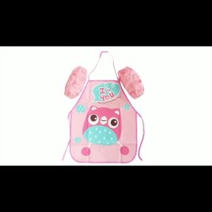 Cute Kids Apron For kids Waterproof Art Painting Apron With Arm Sleeves 儿童围裙 Apron Kanak Kanak - BB11