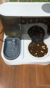 Automatic Pet Feeder and Water Bowl 2-In-1 Combo Smart Food Container with Water Dispenser Leak Proof for Cats Dogs