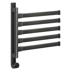 Adhesive Wall-Mounted Rotating Clothes Drying Rods Home Balcony Storage Rack No-Punching Required Strong Load Bearing Hooks