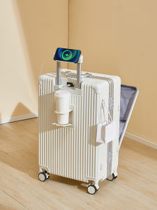 Multi-Functional Front Opening Luggage Womens 20-Inch Boarding Bag Mute Universal Wheel New Arrival Aluminum Frame Trolley Suitcase