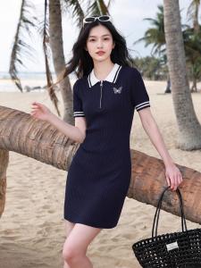 Basic House | Navy Glittery Dress