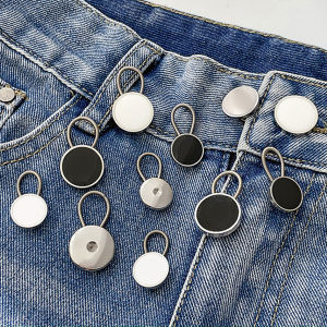 Naukaha【Ready in Stock】 3Pcs/pack Adjustable Metal Jeans Button Spring Elastic Waist Extender for Pants/Skirt