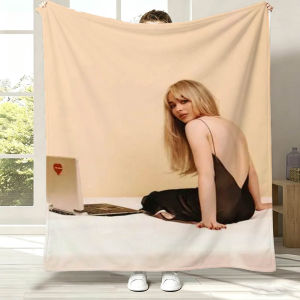 Bandai | Ca Sĩ S-Sabrina C-Carpenter Chăn Flannel 3D Mềm Mại Dùng Để Trang Trí Nhà Cửa Phòng Ngủ Giường Sofa Dã Ngoại - Chăn Polyester Hoạt Hình
