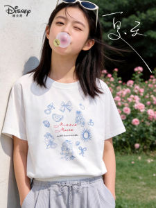 Disney | Summer New Cartoon Print White Round Neck Family T-Shirts
