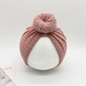 SHUNAICHI European American autumn and winter new wool checkered donut pullover hat baby hat childrens Indian hat waffle knitted hat