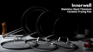 Innerwell Nonstick Ceramic Frying Pan Stainless Steel Frying Pan Skillet Titanium Ceramics Egg Omelet PansKitchen Cooking