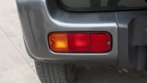 SHINEKA Lamp Hoods For Suzuki Jimny 2007 Up Iron Car Rear Bumper Fog Lamp Light Decoration Cover Rear Fog Light Trim Accessories