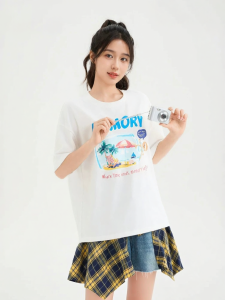 SANFU | High-end Cute Pattern Womens Short T-shirt